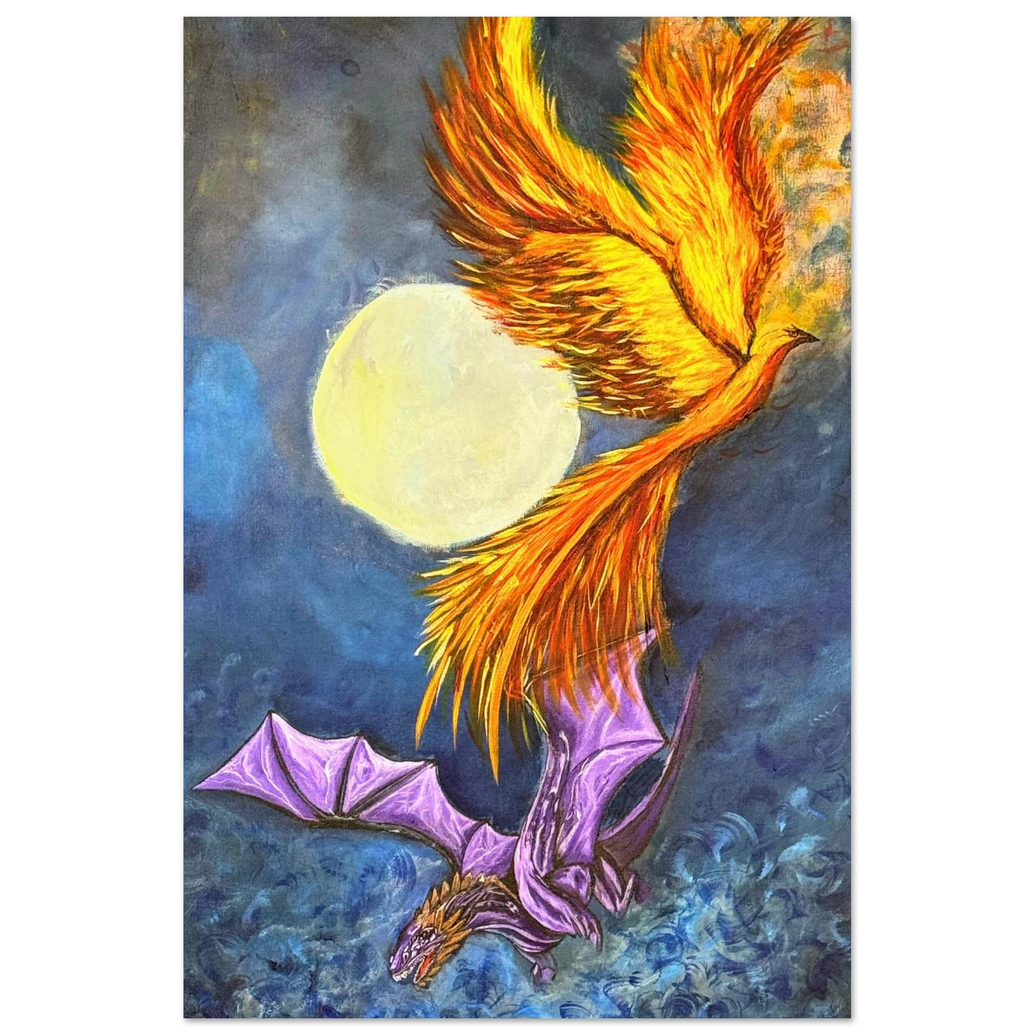 Mystical moon art poster detail - celestial spiritual decor