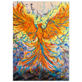 Rise of the Phoenix Wall Art - Spiritual Rebirth Painting- Pathfinder Art