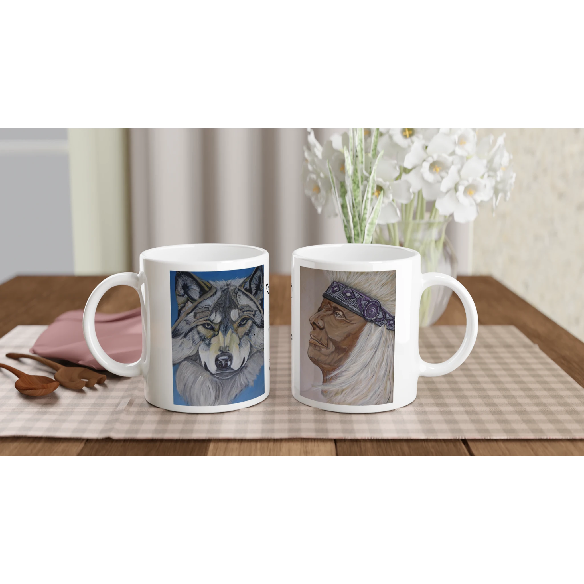 Spirit of the Wolf mug - wildlife art coffee mug Pathfinder Art