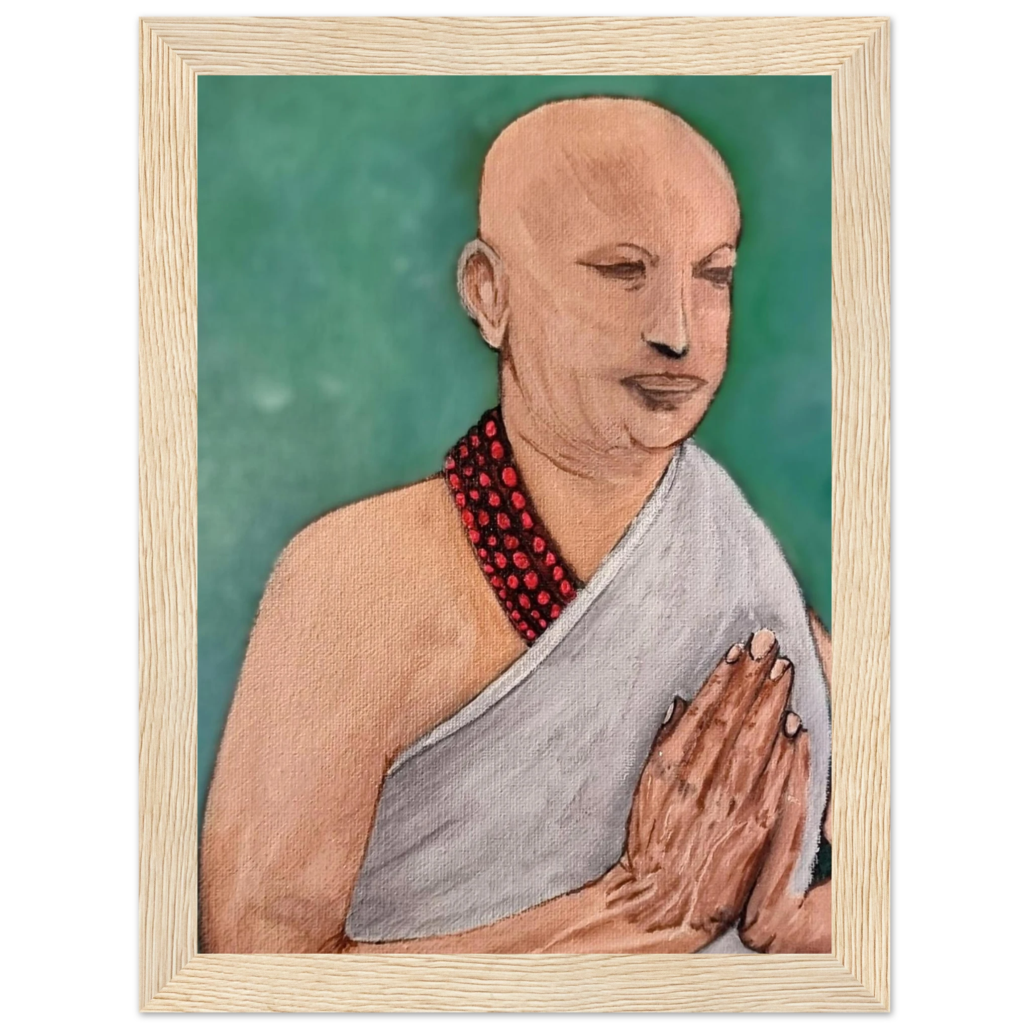 Spiritual monk wall art for medication room - mindfulness decor
