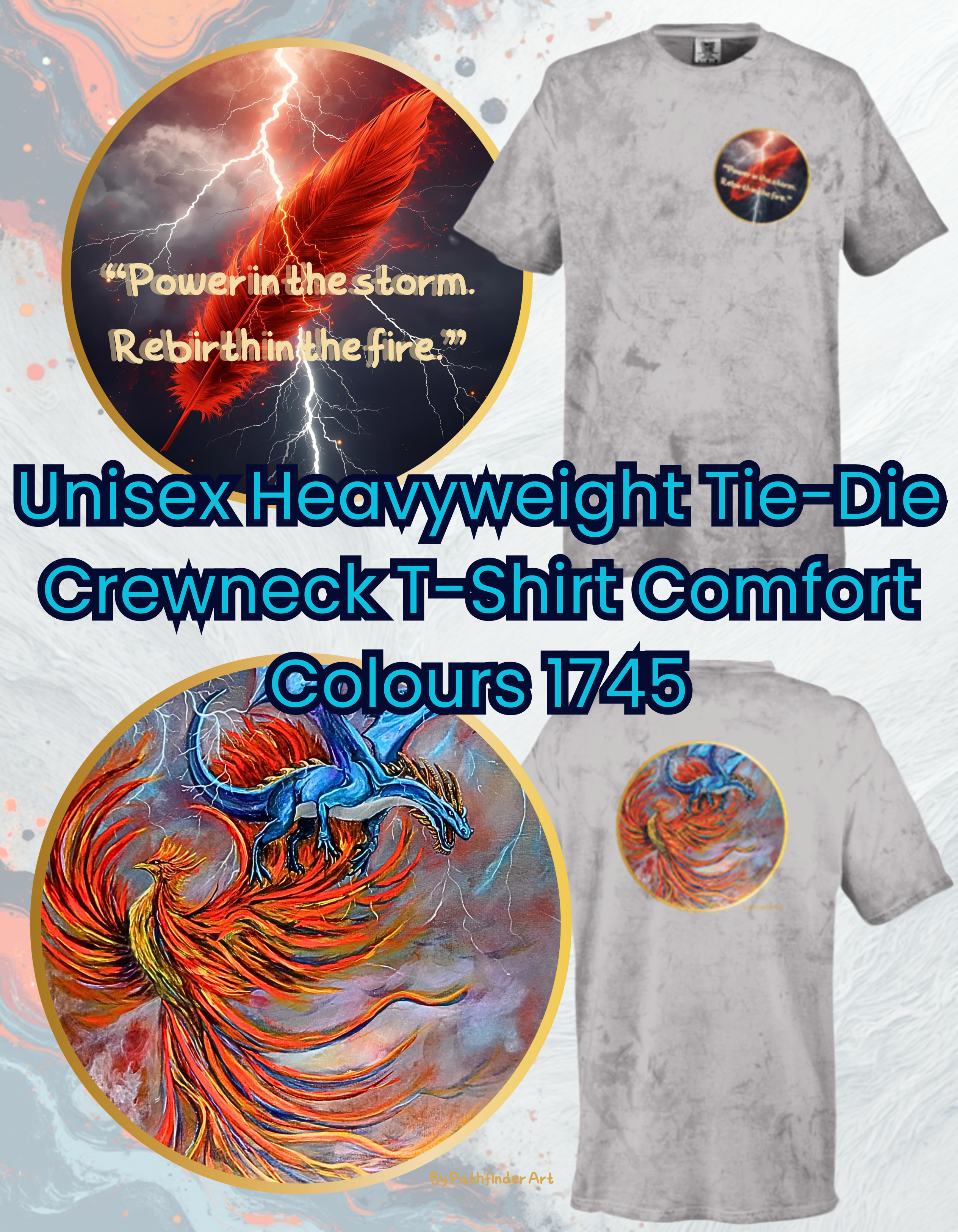 The Power & The Rebirth Unisex Heavyweight Tie-Dye Crewneck - Pathfinder Art