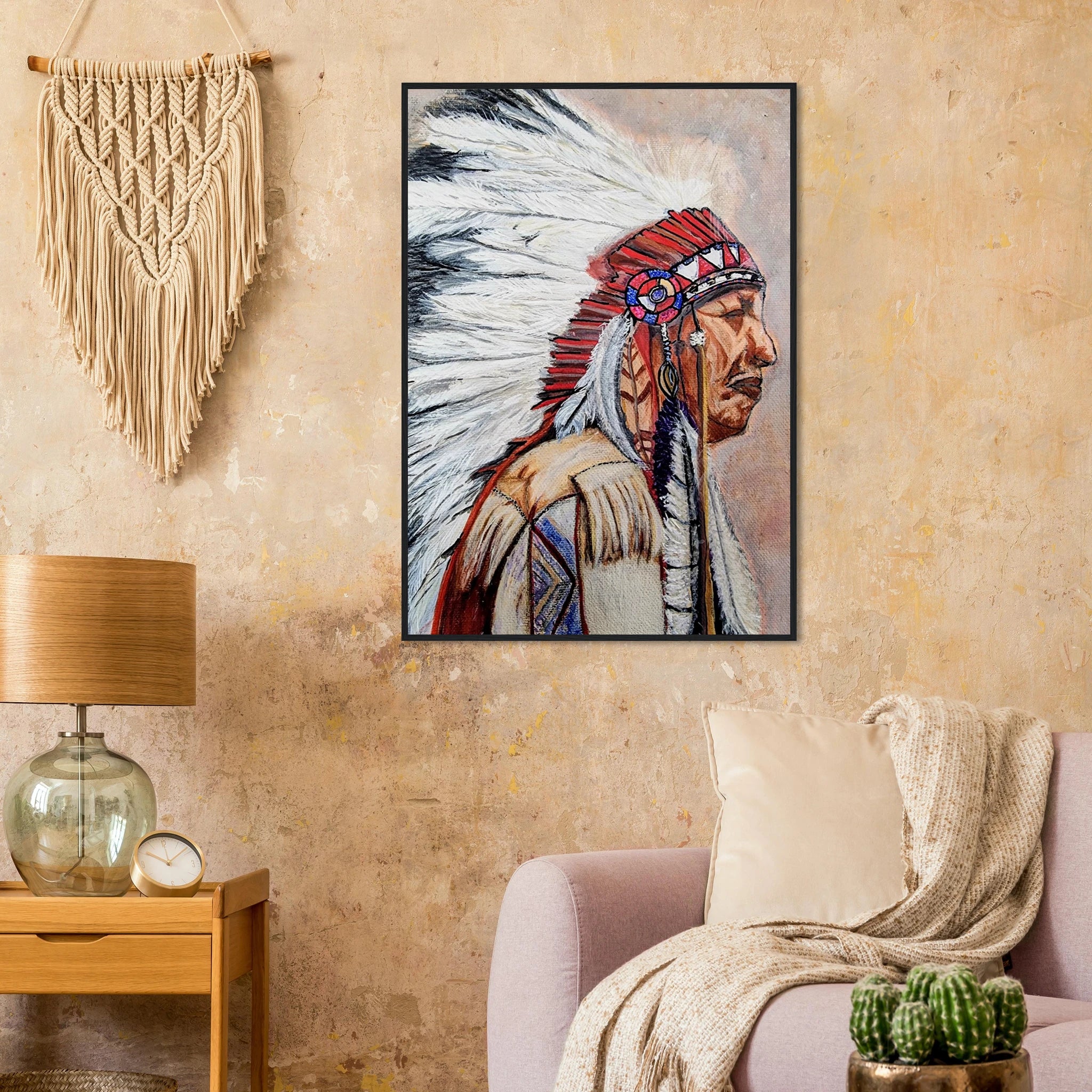 Native American spiritual artwork - framed wall art example