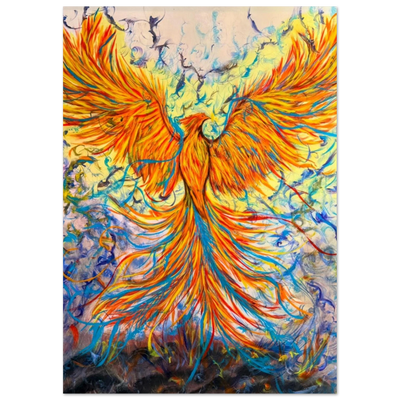 Phoenix rising spiritual all art - fiery rebirth transformation painting
