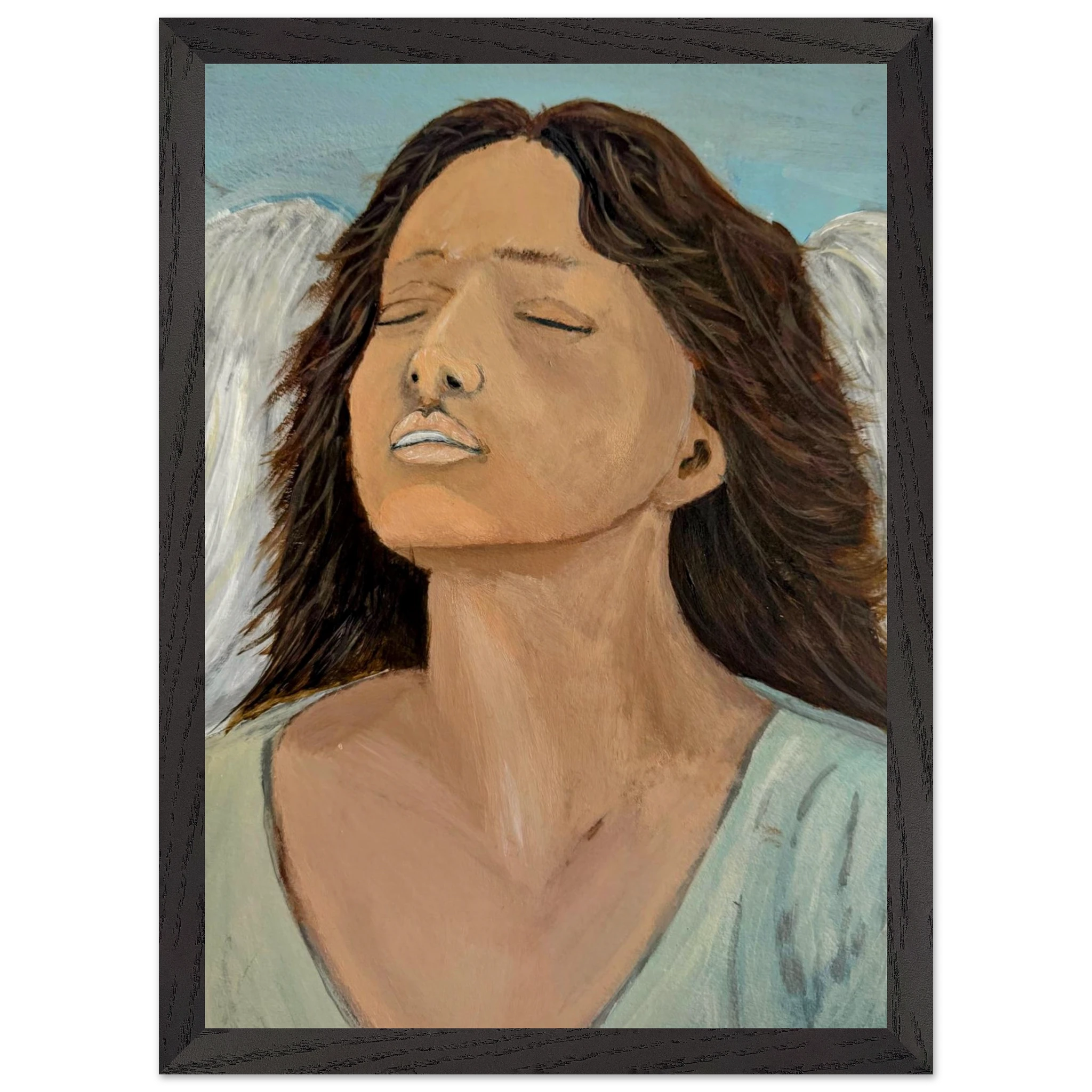 Spiritual angel wall art for meditation space - peaceful home decor 